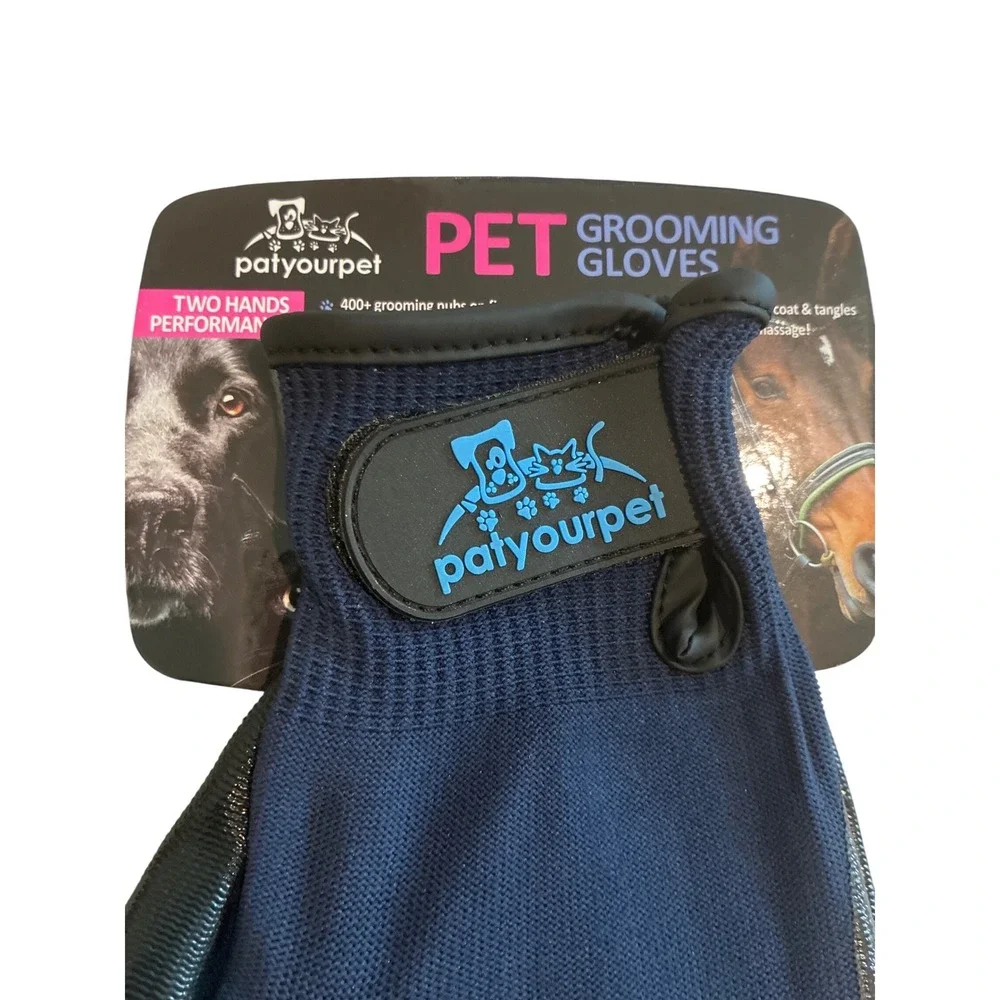 Pat Your Pet Grooming Gloves Deshedding Bathing Massage Tool Dogs Cats Horses